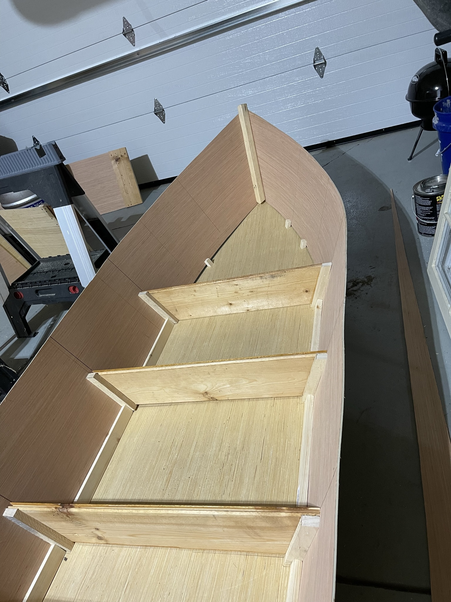 Boat frame under construction